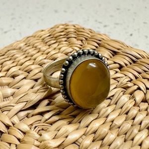 Yellow Gemstone ring, sz 7